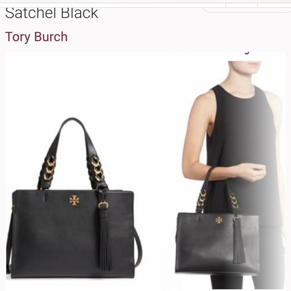 💯$578 Tory Burch Brooke Smooth Leather Satchel Bag - Picture 15 of 16